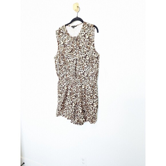 Banana Republic Brown Leopard Print Romper Women's 14 - Picture 4 of 13